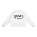 Quest Navy Text Mock-Neck Crew Sweatshirt
