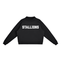 Stallions Black Mock-Neck Crew Sweatshirt