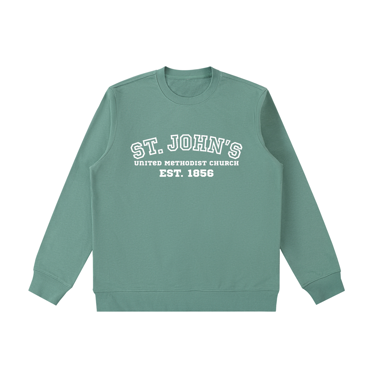 St. John's White Text Crewneck  Sweatshirt