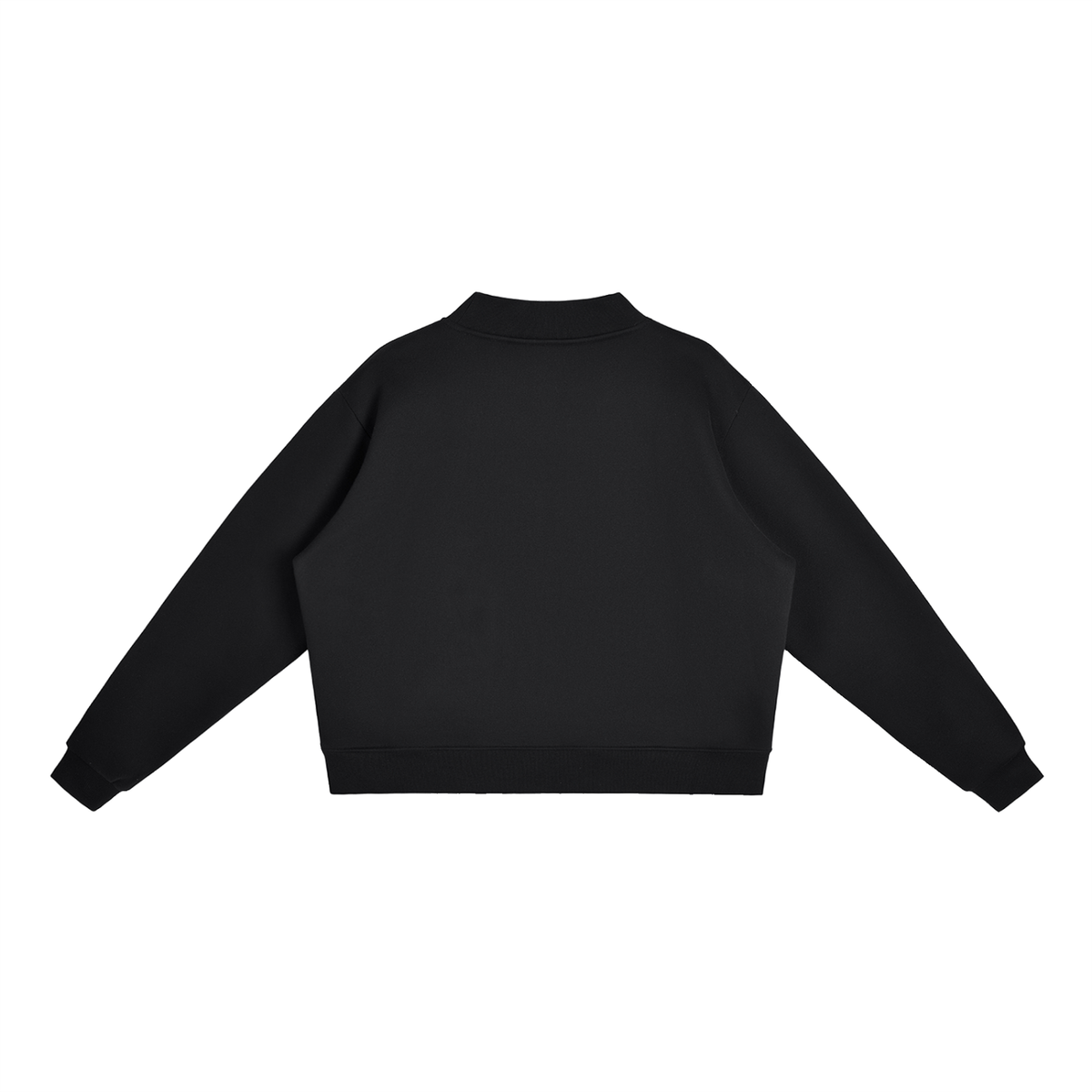 Quest White Text Mock-Neck Crew Sweatshirt