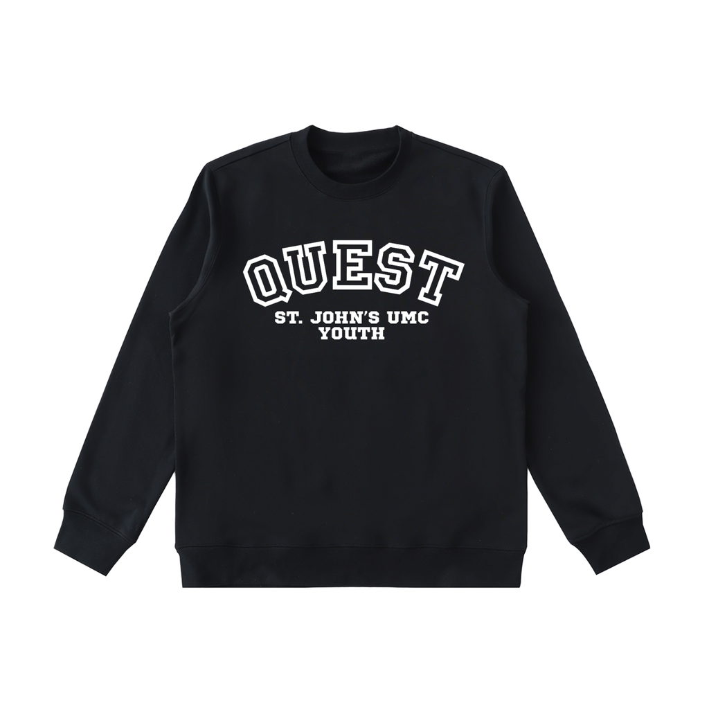 Black Essential Heavyweight Crewneck  Sweatshirt