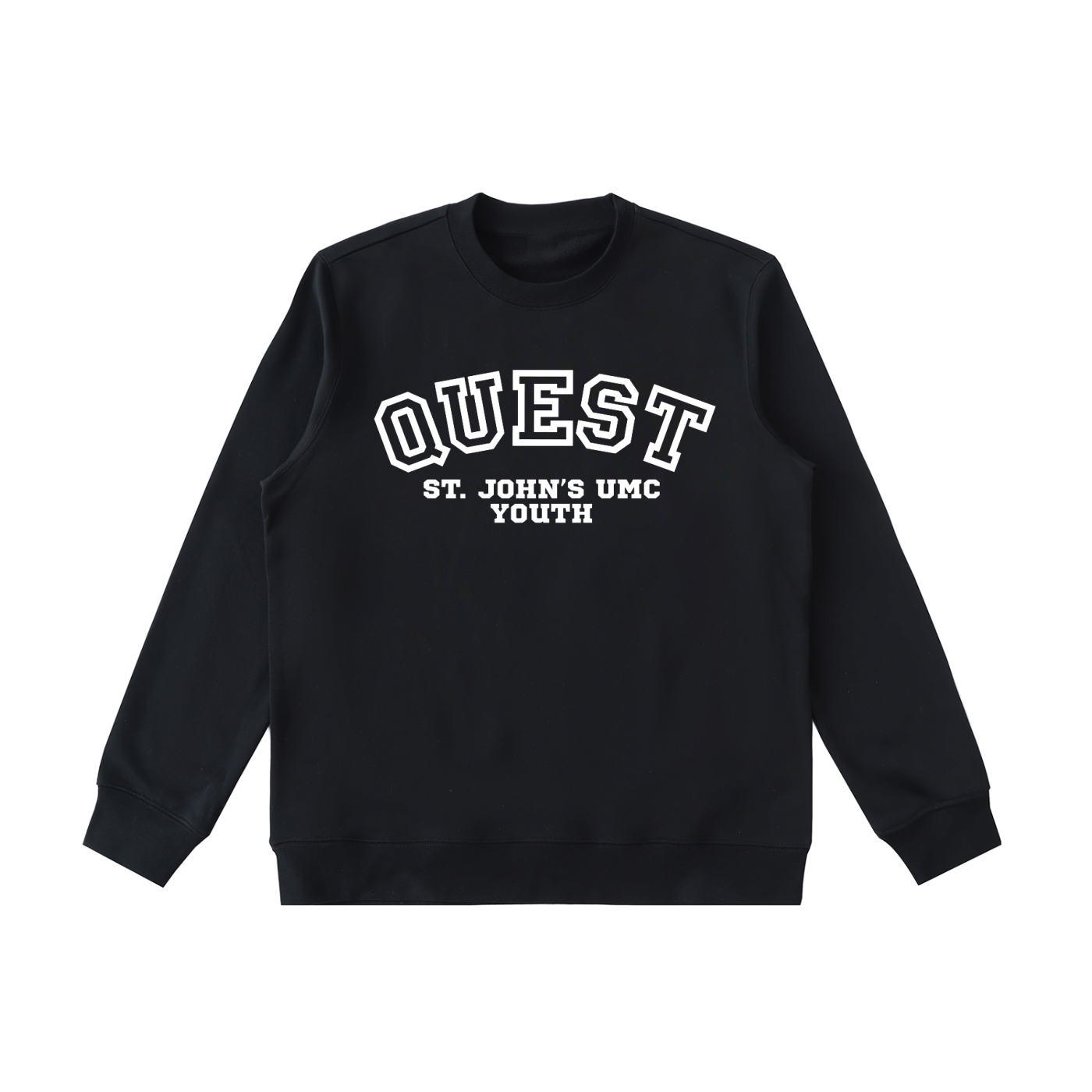 Black Essential Heavyweight Crewneck  Sweatshirt