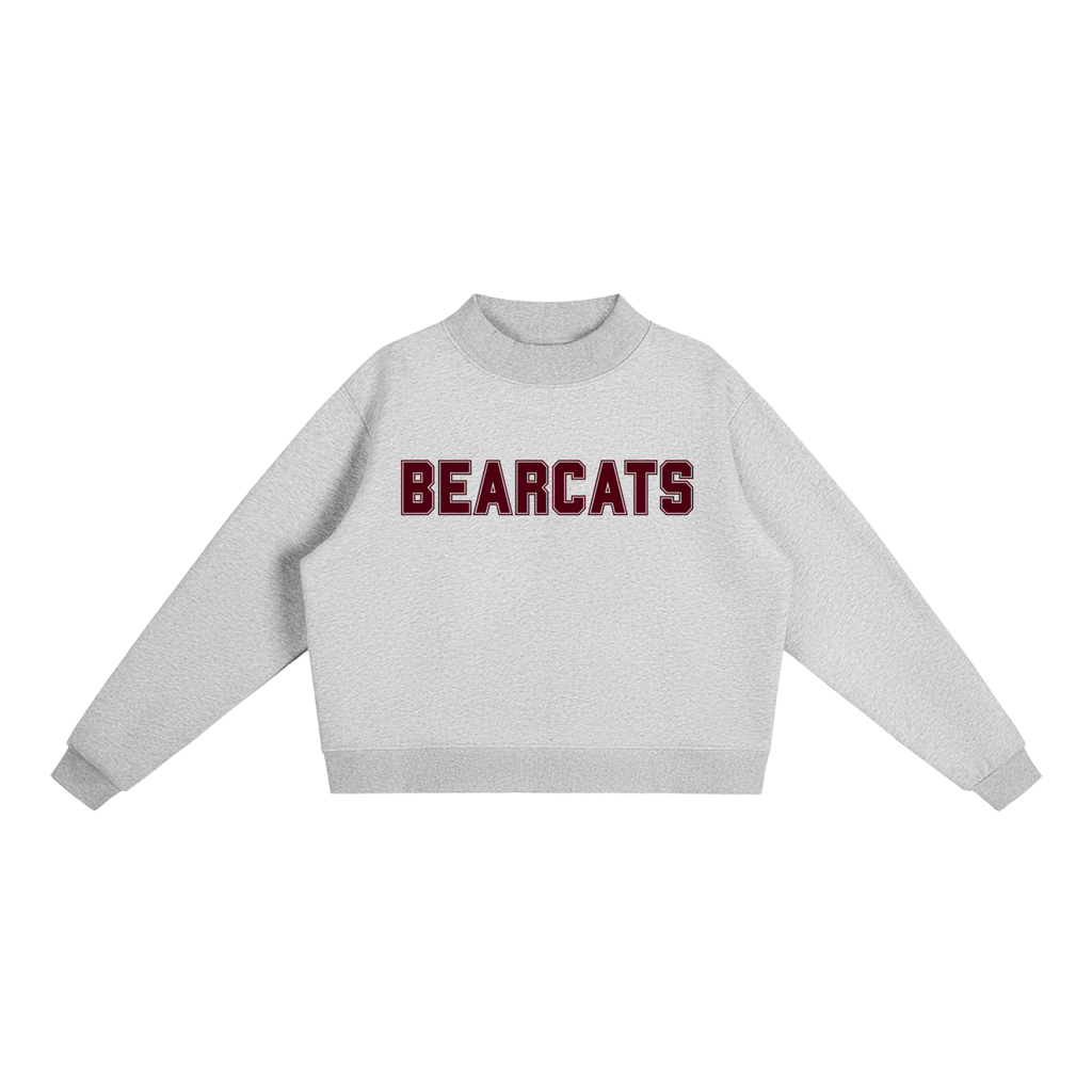 Bearcat Grey Mock-Neck Crew Sweatshirt