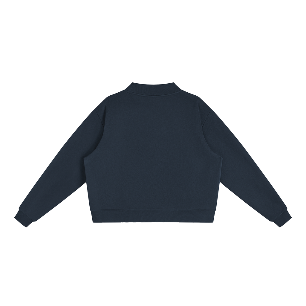 St. John's Swoosh Navy Mock-Neck Crew Sweatshirt