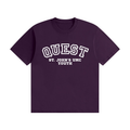 Quest Dark Purple with White Text Unisex Seamless Cotton T-Shirt