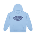 Quest Blue with Navy Text Unisex Heavyweight Pullover Hoodie