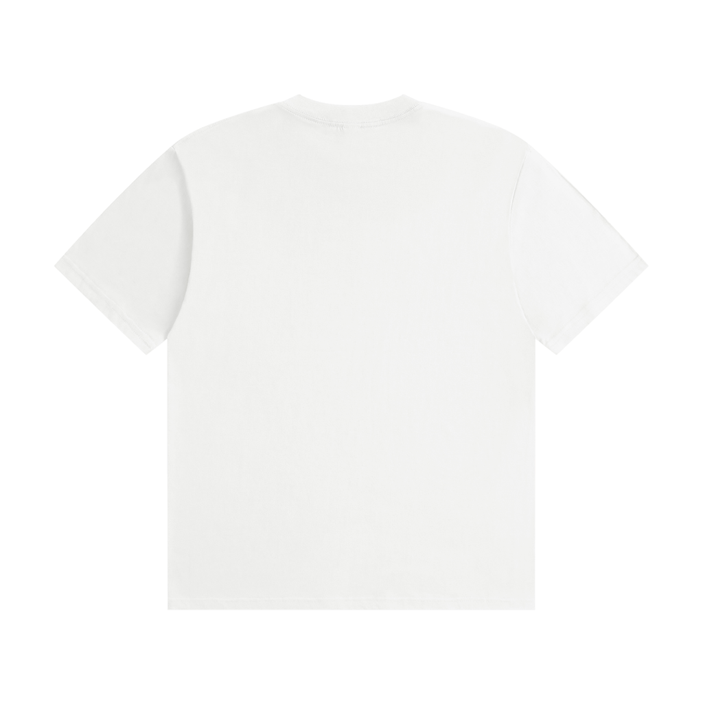 Quest White with Navy Text Unisex Seamless Cotton T-Shirt