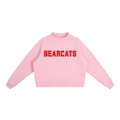 Bearcat Red Text Mock-Neck Crew Sweatshirt