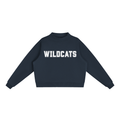 Wildcats Navy with White Text Mock-Neck Crew Sweatshirt