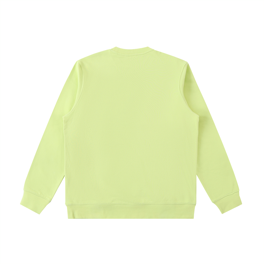 Quest Lemon Green with White Text Essential Heavyweight Crewneck  Sweatshirt