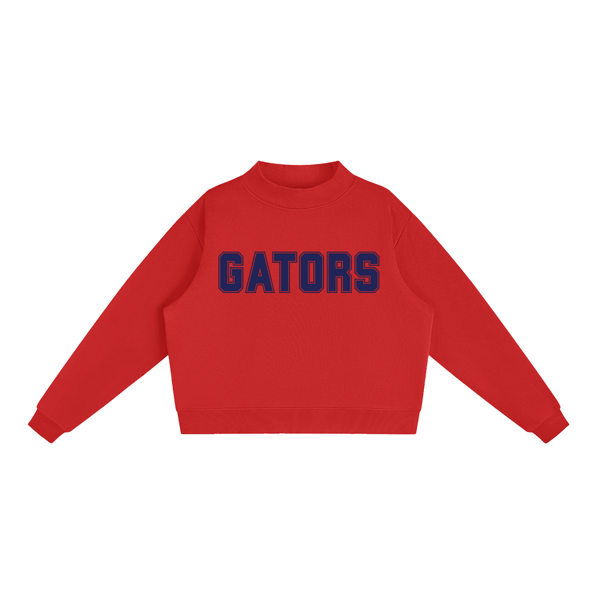 Gators Red with Navy Mock-Neck Crew Sweatshirt