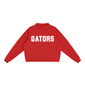 Gators Red with White Text Mock-Neck Crew Sweatshirt