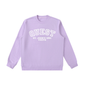 Quest Light Purple with White Text Essential Heavyweight Crewneck Sweatshirt