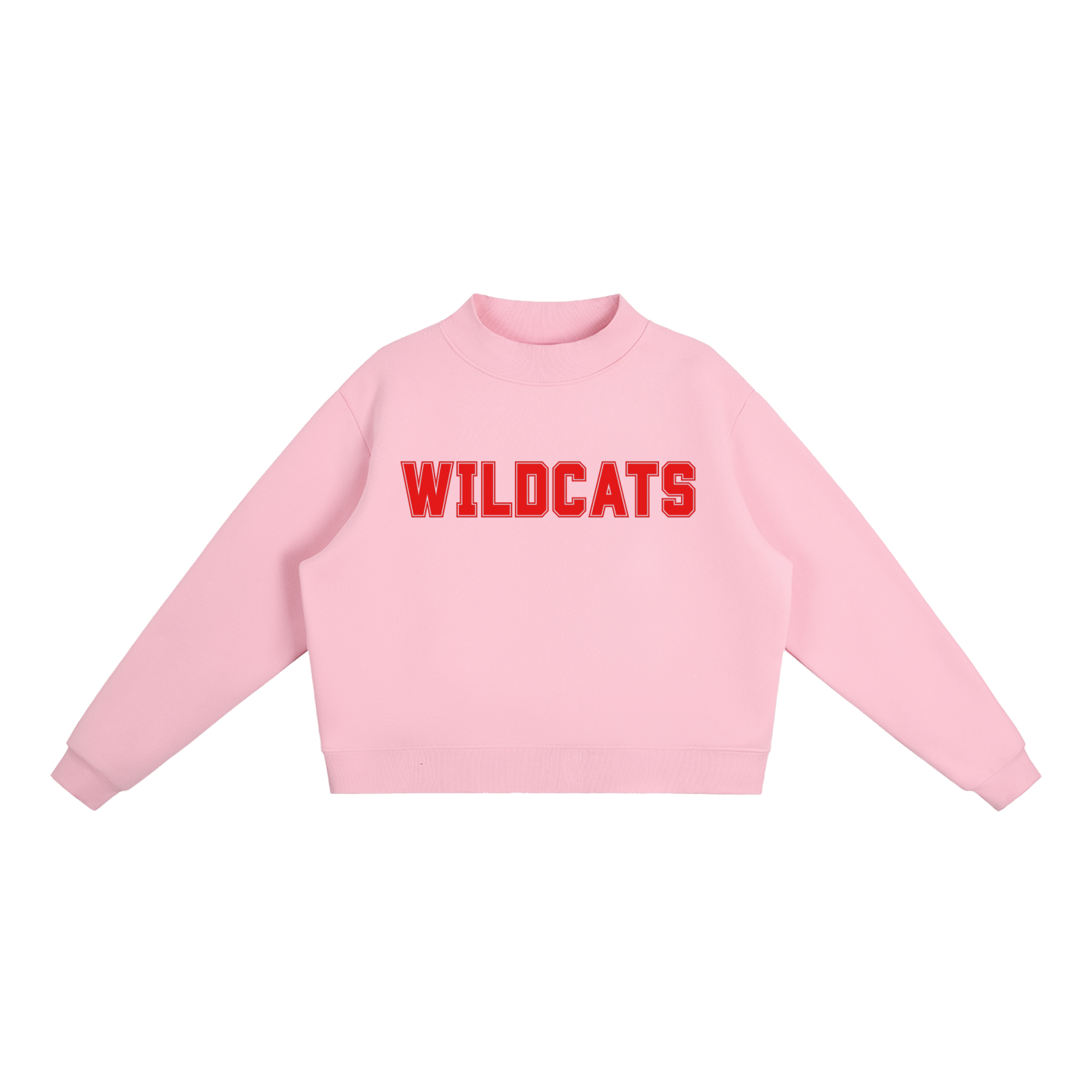 Wildcats Red Text Mock-Neck Crew Sweatshirt