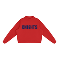 Knights Red with Navy Text Mock-Neck Crew Sweatshirt