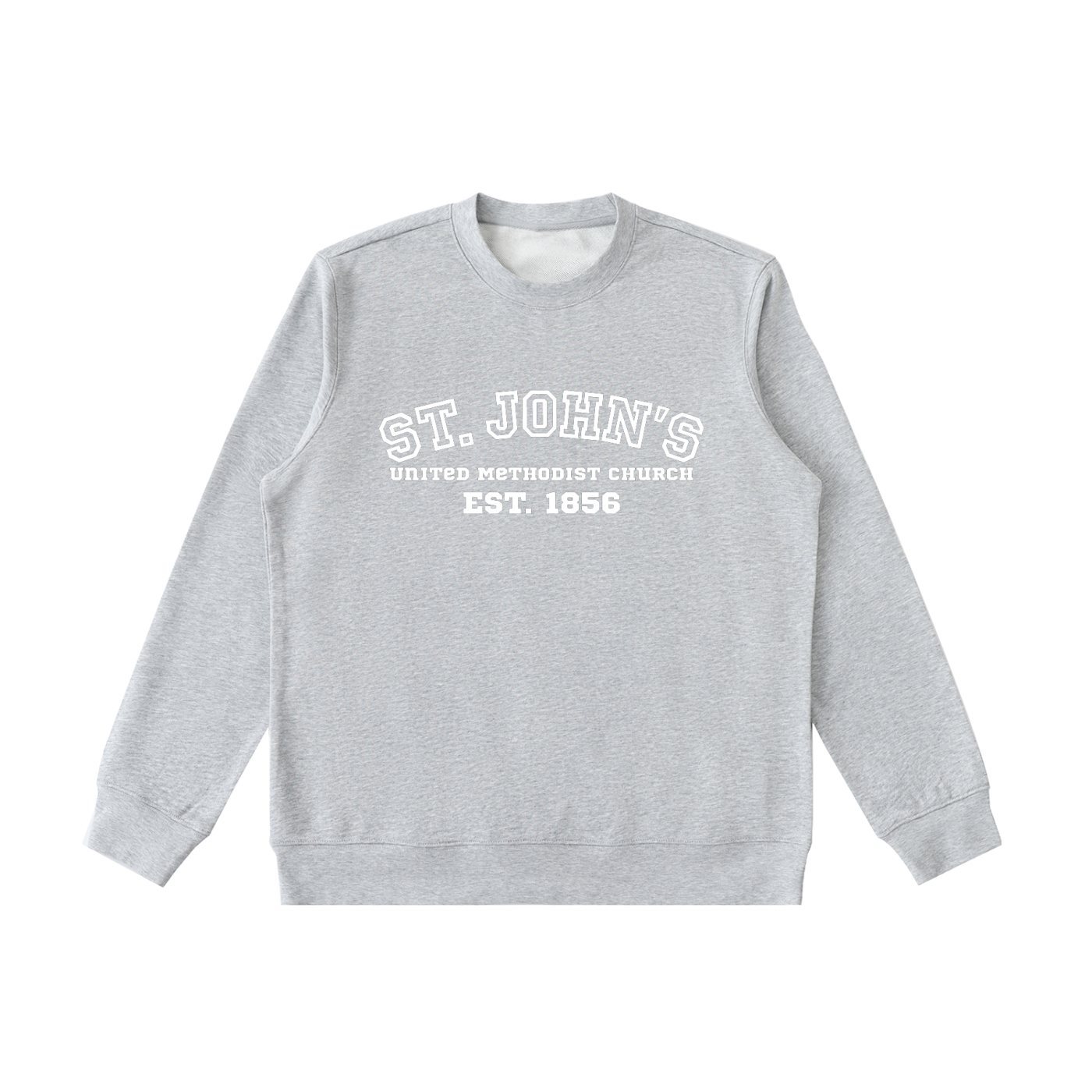St. John's White Text Crewneck  Sweatshirt