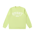 Quest Lemon Green with White Text Essential Heavyweight Crewneck  Sweatshirt