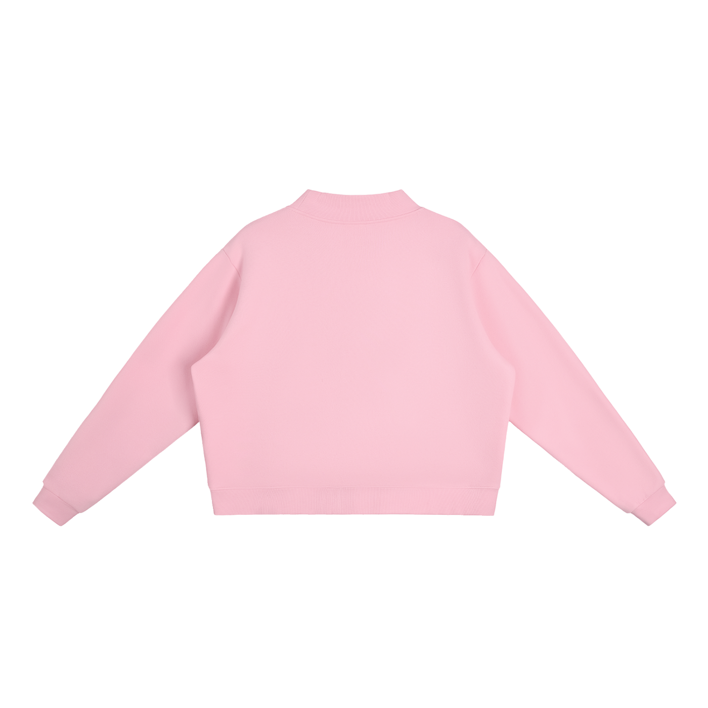 Knights Pink with White Text Mock-Neck Crew Sweatshirt