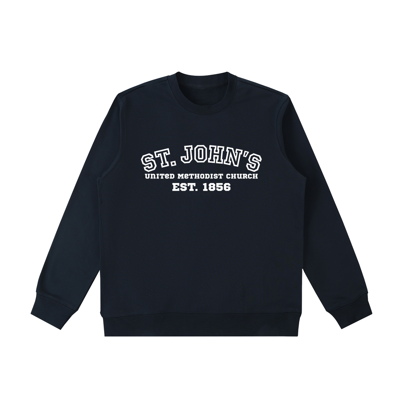 St. John's White Text Crewneck  Sweatshirt