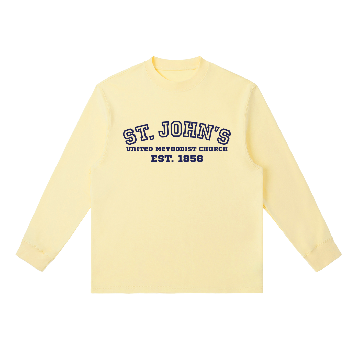 St. John's Classic  White Text Crewneck Long-Sleeve T-Shirt