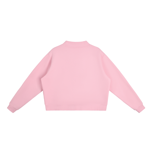 Bearcat Red Text Mock-Neck Crew Sweatshirt