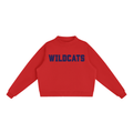 Wildcat Red with Navy Text Mock-Neck Crew Sweatshirt