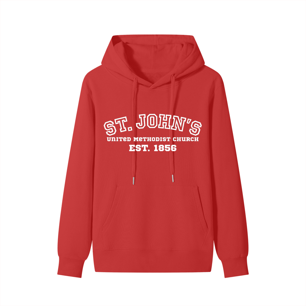 St. John's White Text Cotton Hoodie