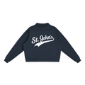 St. John's Swoosh Navy Mock-Neck Crew Sweatshirt