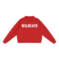Wildcats Red with White Text Mock-Neck Crew Sweatshirt