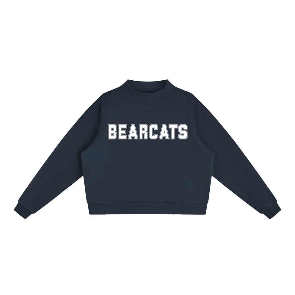 Bearcat Navy Mock-Neck Crew Sweatshirt