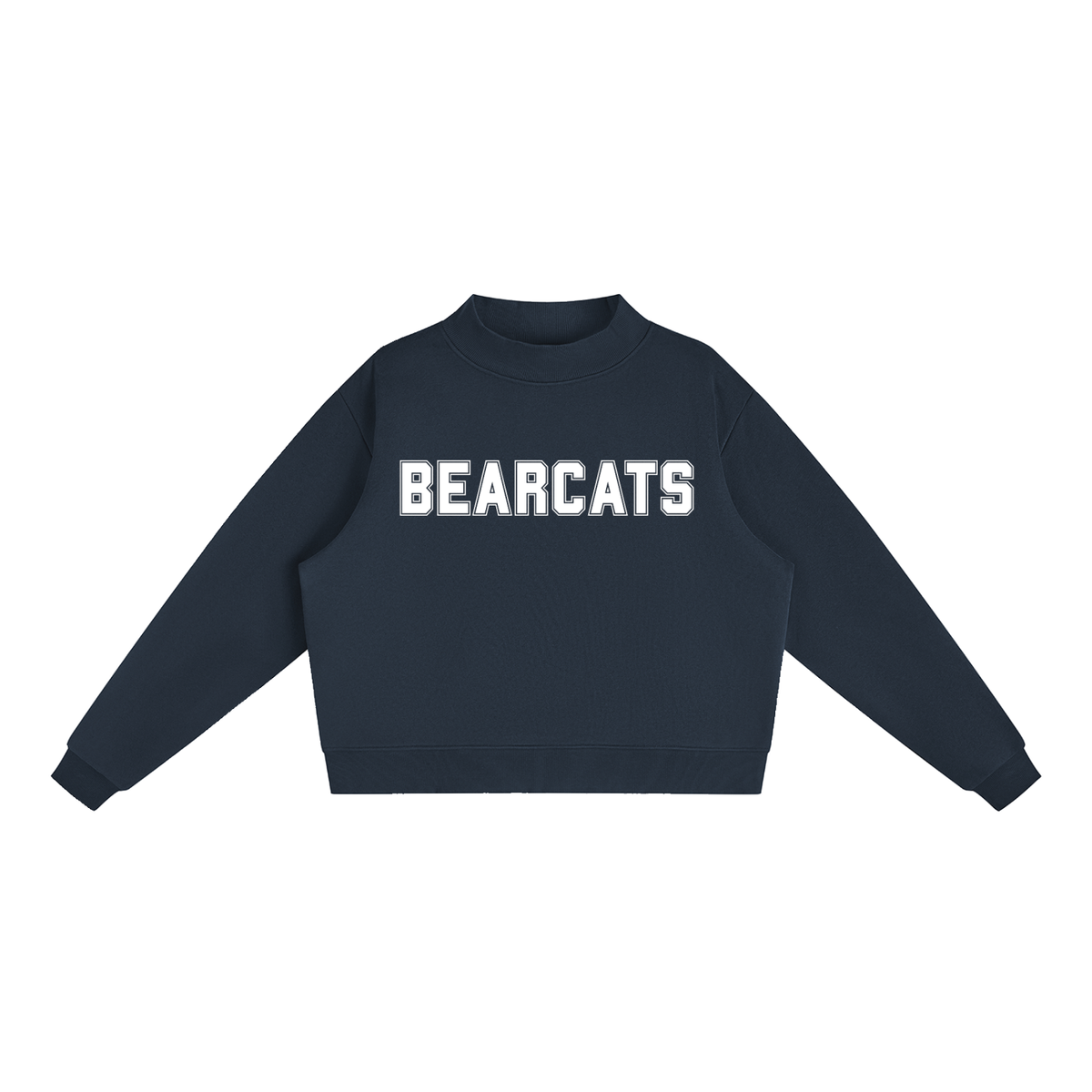 Bearcat Navy Mock-Neck Crew Sweatshirt