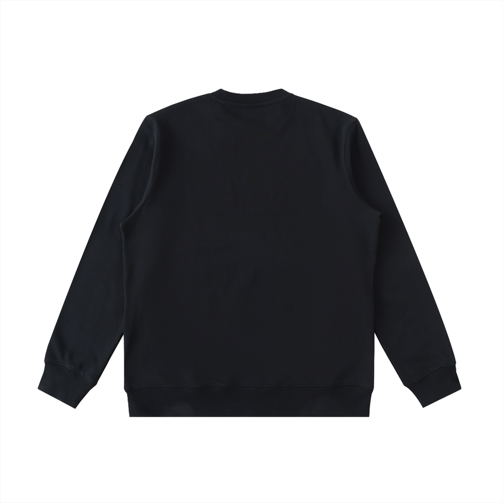 Black Essential Heavyweight Crewneck  Sweatshirt