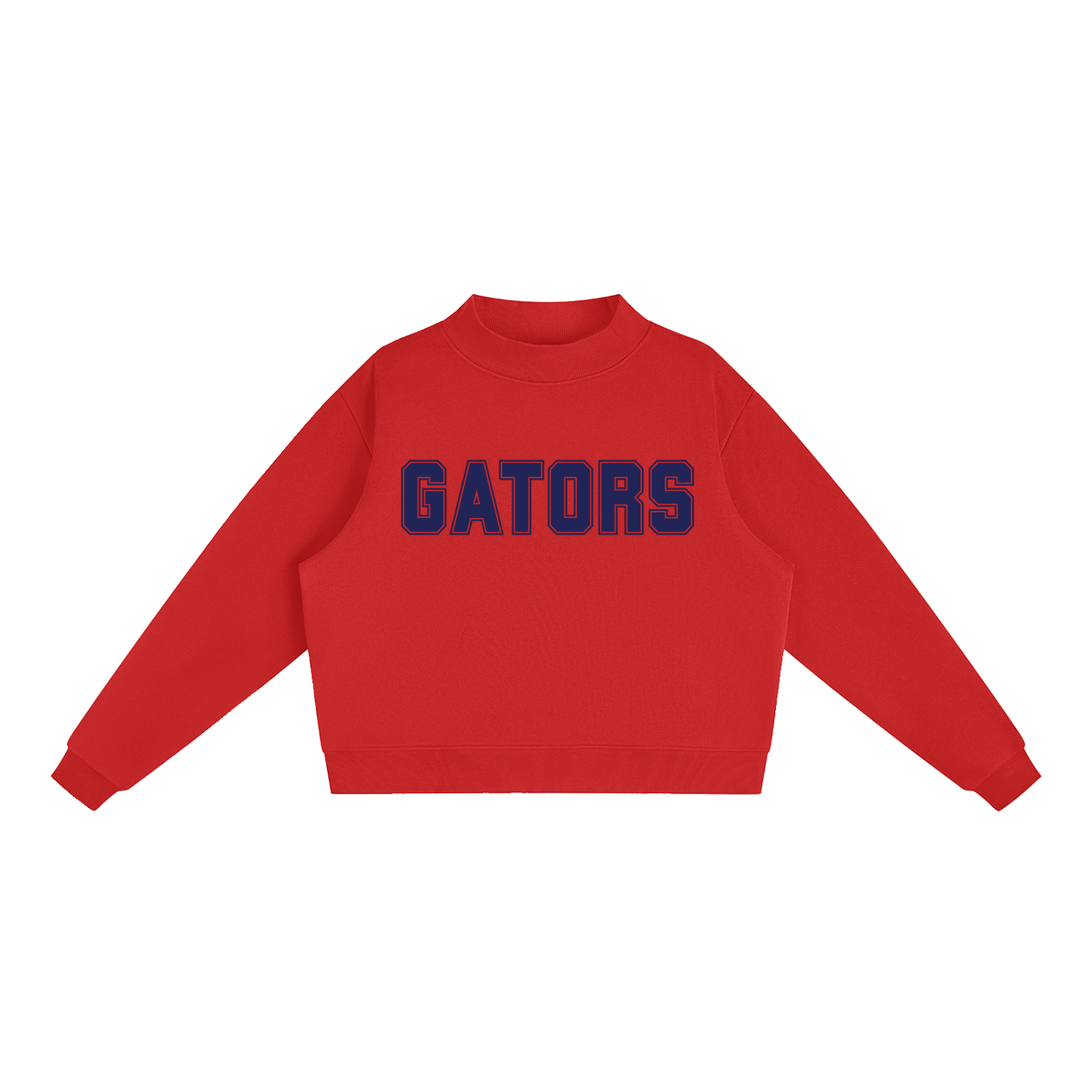 Gators Grey with Navy Text Mock-Neck Crew Sweatshirt