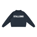 Stallions Navy Mock-Neck Crew Sweatshirt