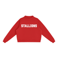 Stallions Red Mock-Neck Crew Sweatshirt
