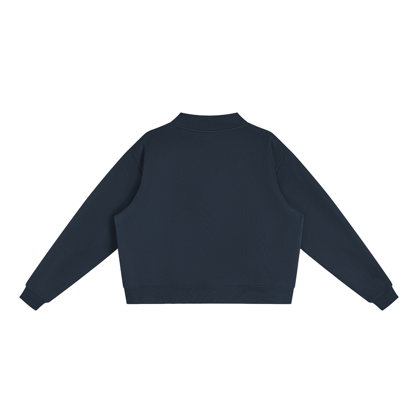 Trojan White Text Mock-Neck Crew Sweatshirt