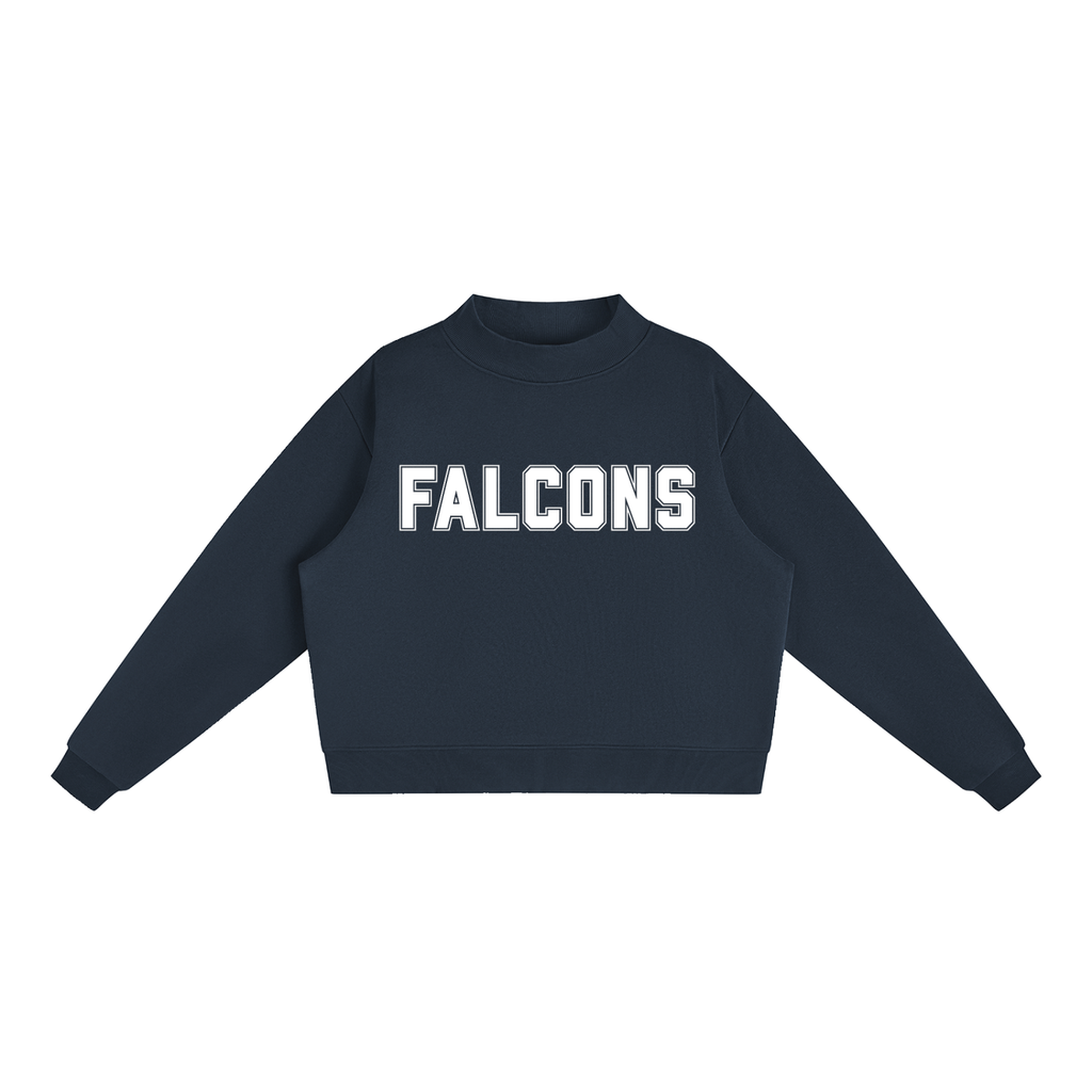 Falcons Navy Mock-Neck Crew Sweatshirt