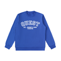 Quest Royal Blue with White Text Essential Heavyweight Crewneck  Sweatshirt
