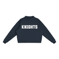 Knights White Text Mock-Neck Crew Sweatshirt