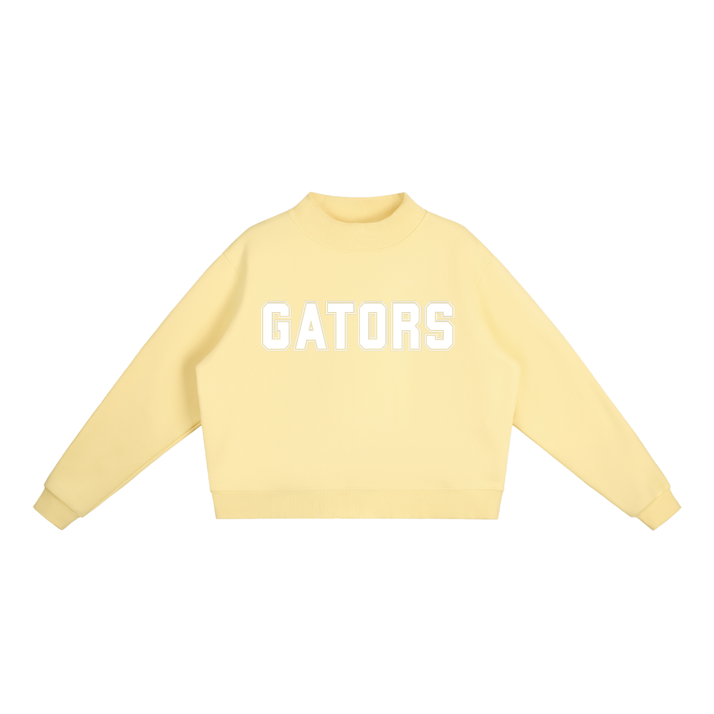 Gators White Text Mock-Neck Crew Sweatshirt