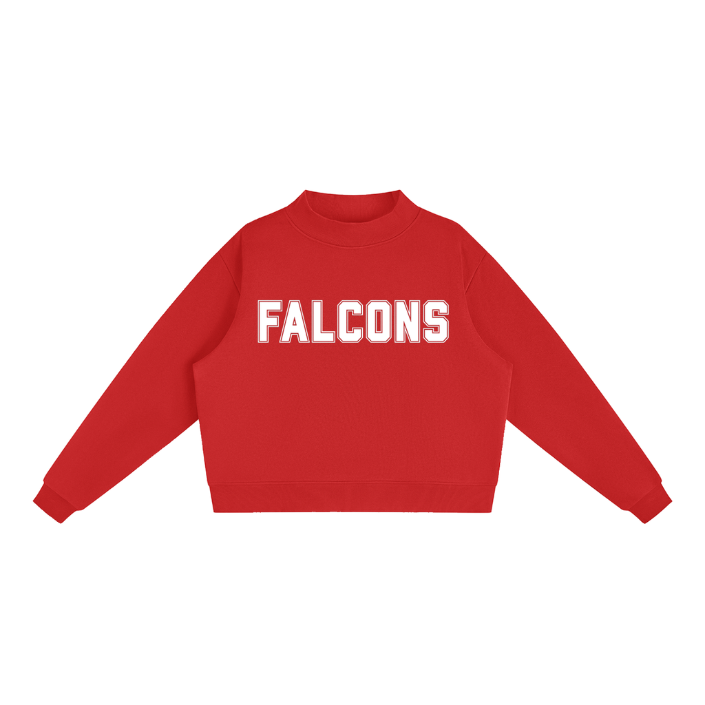 Falcons Navy Mock-Neck Crew Sweatshirt