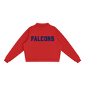 Falcons Red with Navy Text Mock-Neck Crew Sweatshirt