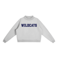 Wildcats Grey with Navy Text Mock-Neck Crew Sweatshirt