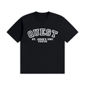 Quest White Text Unisex Seamless Cotton T-Shirt