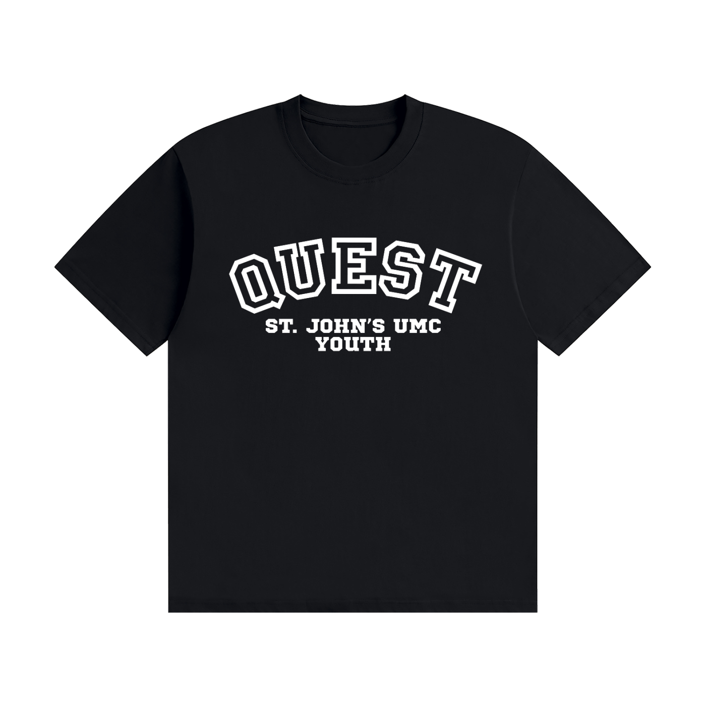 Quest White Text Unisex Seamless Cotton T-Shirt