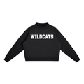 Wildcats Black with White Text Mock-Neck Crew Sweatshirt