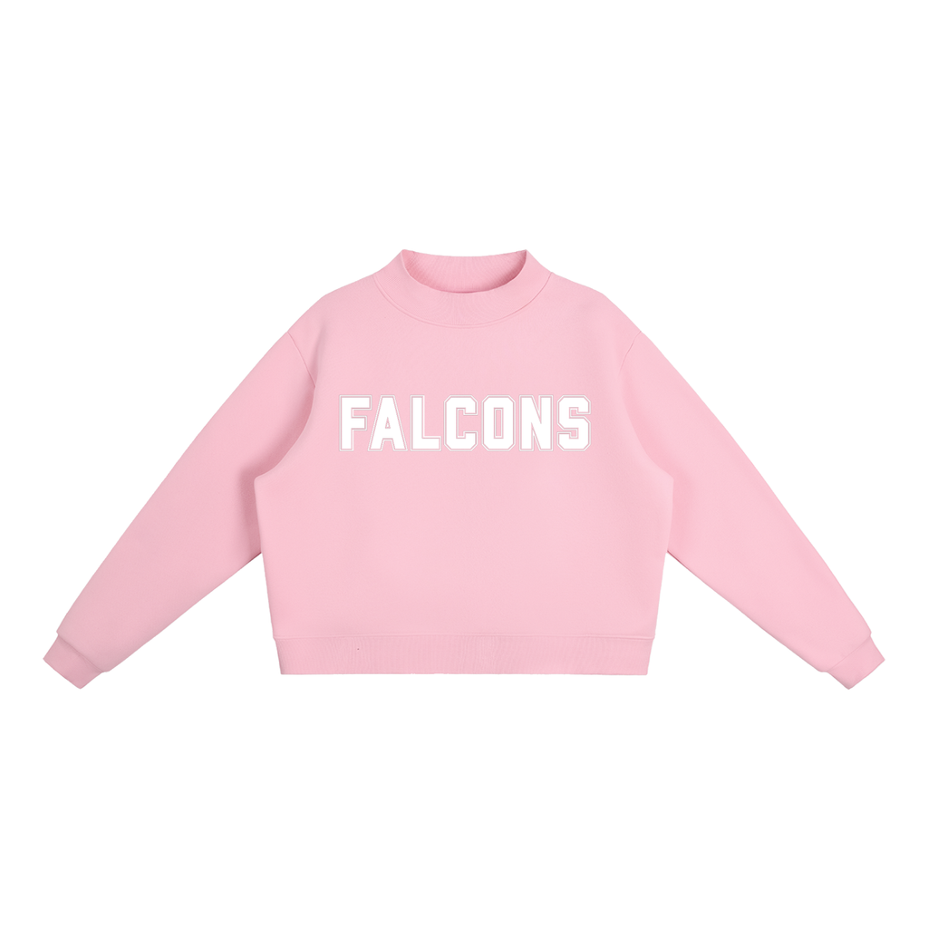 Falcons Navy Mock-Neck Crew Sweatshirt