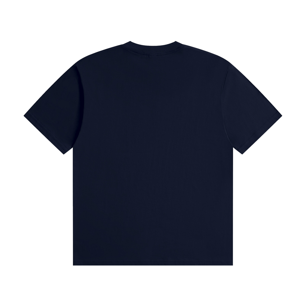 Quest Navy with White Text Unisex Seamless Cotton T-Shirt