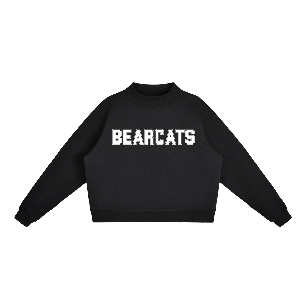 Bearcat Black Mock-Neck Crew Sweatshirt