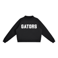 Gators Black with White Text Mock-Neck Crew Sweatshirt
